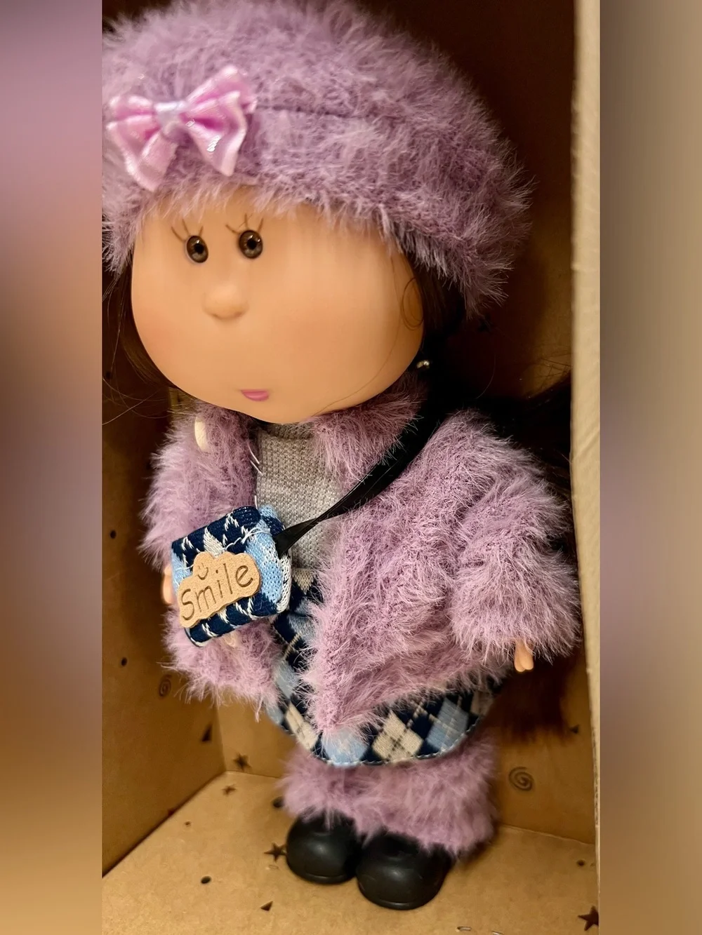 New, Mia Potato Doll 8”, 20 cm, 1/8 Scale in Lilac Outfit